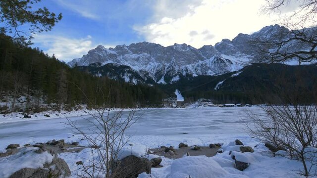Eibsee bei Grainau im Winter, Bayern, Deutschland