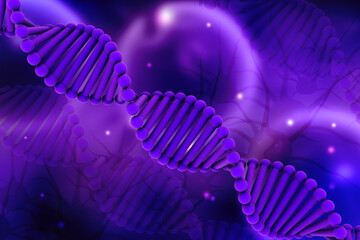 3d render of dna structure, abstract background

