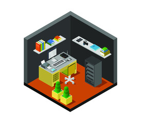 Isometric office room