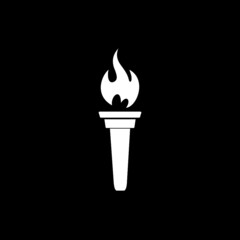 Torch icon isolated on dark background