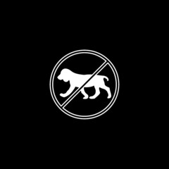 No dogs sign isolated on dark background