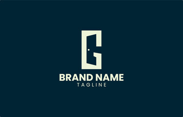 Obraz premium Letter G Building Door Logo Design Vector Template