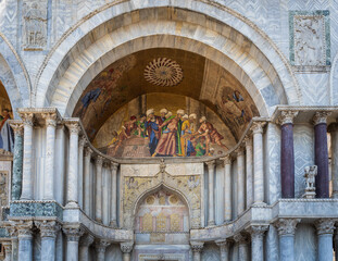 Mosaic on a side entrance of the St Mark's Basilica.