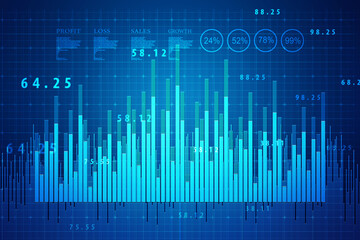 2d rendering Stock market online business concept. business Graph 
