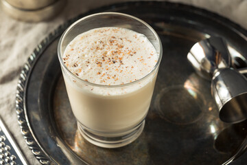 Homemade Boozy Brandy Milk Punch Cocktail