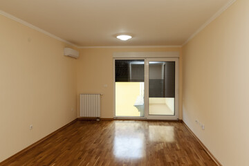 empty room with two windows