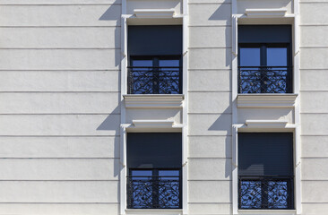 windows of the facade of a residential building