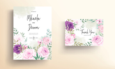 Beautiful wedding invitation designs with beautiful flower ornaments