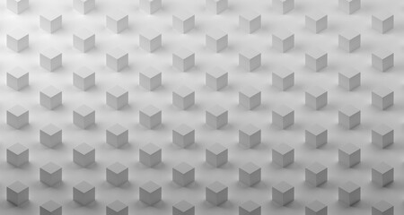 Fototapeta premium Abstract 3d cubes pattern background. White 3d render. 
