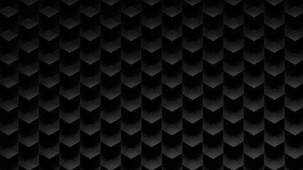 Abstract 3d cubes pattern background. Black 3d render. 