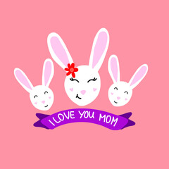 Mother's Day holiday cute hares