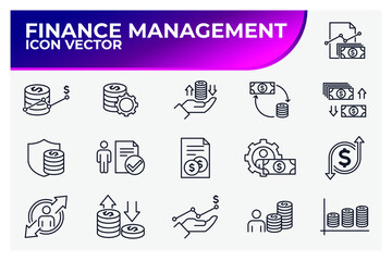 Set of finance management icon. business management pack symbol template for graphic and web design collection logo vector illustration