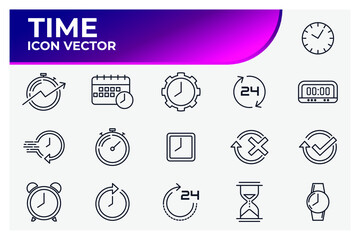 Set of Time icon. Time pack symbol template for graphic and web design collection logo vector illustration