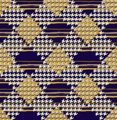 houndstooth fabric pattern with striped background, perfect for textiles and decoration