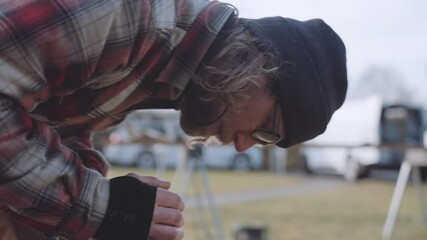 Carpenter Working Outdoors