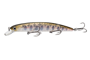 Wobbler with hooks for fishing as bait for fish, which is used for spinning. Fishing tackle for a...