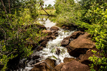 Rio com corredeira no Estado do Amap&aacute; - Amaz&ocirc;nia - Brasil.