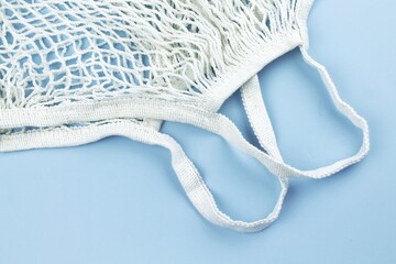 String bag on a blue background 