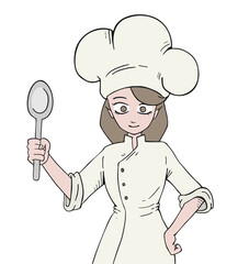Woman chef draw