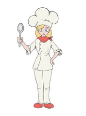 Woman chef draw