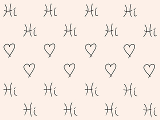 Hi Love Pattern Wallpaper