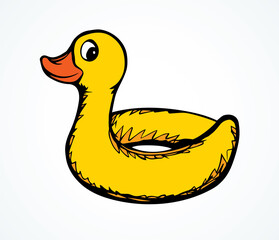 Inflatable swimming ring. Vector drawing