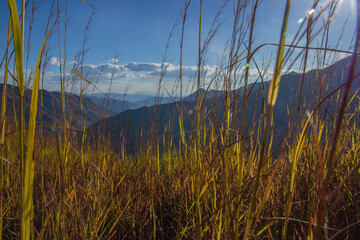 Horizonte montañoso, cordillera de los andes suramerica