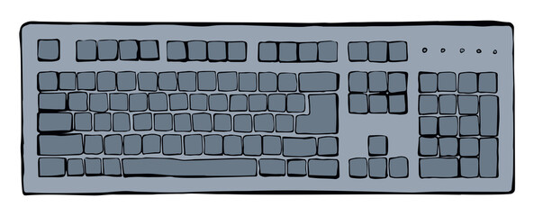 Laptop. View from above. Vector drawing