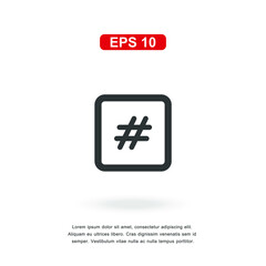 Obraz premium web icon hastag sign isolated on white background. Simple vector illustration.