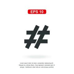 Fototapeta premium web icon hastag sign isolated on white background. Simple vector illustration.