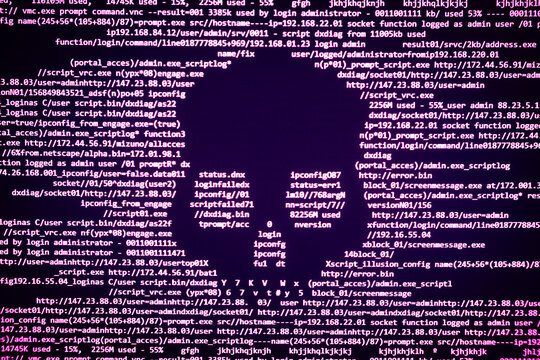 Ataque hacker de virus en internet.