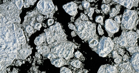 Ice covered water in winter
