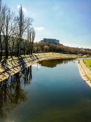 Fototapeta premium River in the city top view