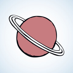Saturn. Vector drawing