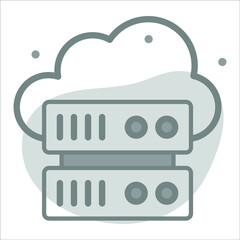 cloud data server icon with background modern illustration