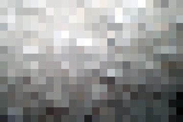 Monochrome background consisting of pixels. Black and white mosaic pixel illustration.