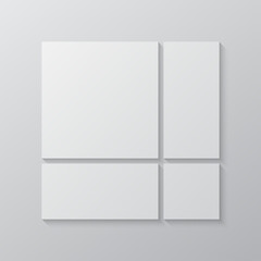 Vector empty collage board four images, photo