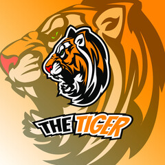 Tiger head mascot esport logo design
