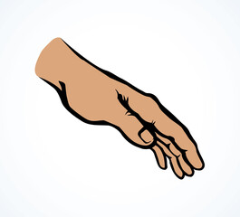Praying hands. Vector drawing