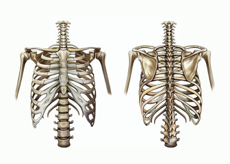 human chest and shoulder girdle - obrazy, fototapety, plakaty