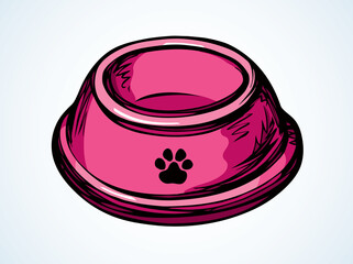 Bowl for pets. Vector drawing