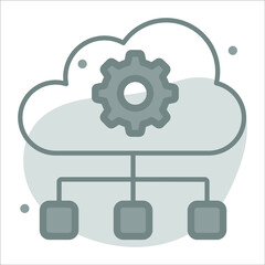 cloud network icon with background modern illustration