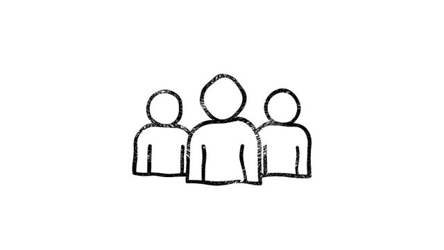 Reffer a friend icon in hand draw style. Motion graphics