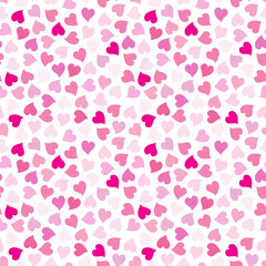Pink Hearts seamless pattern. Love. Valentine's Day background.