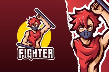 The Fighter Man Mascot Logo Template