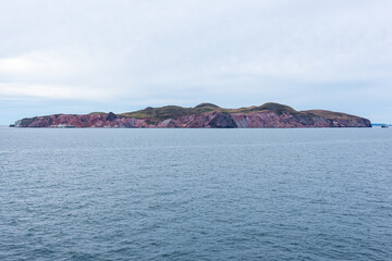 View of the Magdalen Islands (Iles-de-la-Madeleine) from the ferry boat between Souris (Prince...