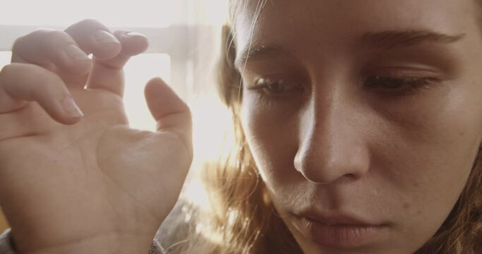 Depressed Young Woman Looking Confused And Anxious