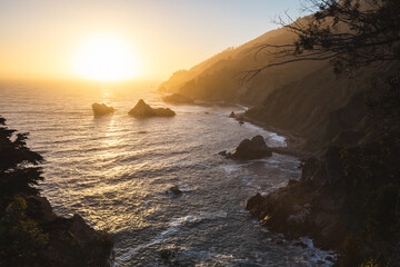 Beautiful sunrise in Big Sur, California 