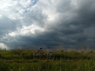 bicycle on the field