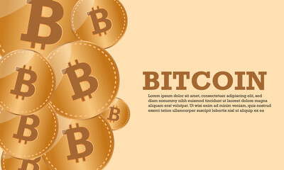 illustrations of many currencies called bitcoin. technology and digital money concept.